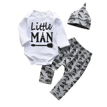 Load image into Gallery viewer, 3 Pcs Newborn Baby Boys Clothes Set Cloud Print Cotton Long Sleeve T-Shirt+Casual Solid Color Pant+Hat Infant Clothing Outfits