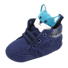 Load image into Gallery viewer, 1 Pair Autumn Baby Shoes Kids Boy Girl Fox Head Lace Cotton Cloth First Walker Anti-slip Soft Sole BabyToddler Shoes Sneakers