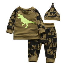 Load image into Gallery viewer, Baby Boy Clothes 2020 Autumn Baby Girl Clothing Sets Newborn Cotton Printed Long Sleeved T-shirt+pants+cap Kids 3pcs Suit