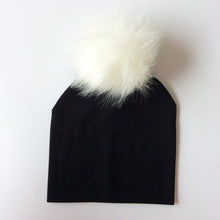 Load image into Gallery viewer, Autumn Winter Boy Girl Faux Raccoon Fur Cotton Kids Caps Baby Beanie Hats With Pompon Children's Accessories