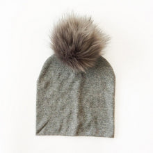 Load image into Gallery viewer, Autumn Winter Boy Girl Faux Raccoon Fur Cotton Kids Caps Baby Beanie Hats With Pompon Children's Accessories