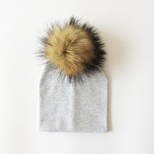 Load image into Gallery viewer, Autumn Winter Boy Girl Faux Raccoon Fur Cotton Kids Caps Baby Beanie Hats With Pompon Children's Accessories