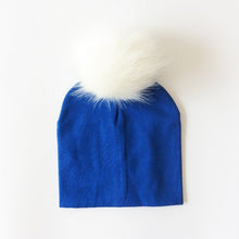 Load image into Gallery viewer, Autumn Winter Boy Girl Faux Raccoon Fur Cotton Kids Caps Baby Beanie Hats With Pompon Children's Accessories