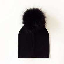 Load image into Gallery viewer, Autumn Winter Boy Girl Faux Raccoon Fur Cotton Kids Caps Baby Beanie Hats With Pompon Children's Accessories