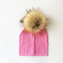 Load image into Gallery viewer, Autumn Winter Boy Girl Faux Raccoon Fur Cotton Kids Caps Baby Beanie Hats With Pompon Children's Accessories