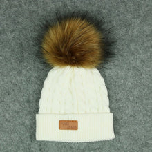 Load image into Gallery viewer, 2020 New Fashion Children Winter Hats Baby Kids Girl Solid Knitted Beanies Caps Hair Ball Thick Baby Boys Girls Winter Warm Hat