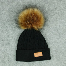 Load image into Gallery viewer, 2020 New Fashion Children Winter Hats Baby Kids Girl Solid Knitted Beanies Caps Hair Ball Thick Baby Boys Girls Winter Warm Hat