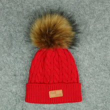 Load image into Gallery viewer, 2020 New Fashion Children Winter Hats Baby Kids Girl Solid Knitted Beanies Caps Hair Ball Thick Baby Boys Girls Winter Warm Hat