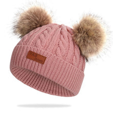 Load image into Gallery viewer, 2020 New Fashion Children Winter Hats Baby Kids Girl Solid Knitted Beanies Caps Hair Ball Thick Baby Boys Girls Winter Warm Hat