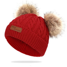 Load image into Gallery viewer, 2020 New Fashion Children Winter Hats Baby Kids Girl Solid Knitted Beanies Caps Hair Ball Thick Baby Boys Girls Winter Warm Hat