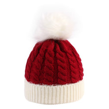 Load image into Gallery viewer, 2020 New Fashion Children Winter Hats Baby Kids Girl Solid Knitted Beanies Caps Hair Ball Thick Baby Boys Girls Winter Warm Hat