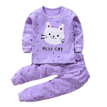 Load image into Gallery viewer, Autumn Pajamas For Children Long Sleeve Cotton Blend Suit Cartoon Animal Clothing Baby Pyjamas Set Sleepwear Free Octopus Dolls