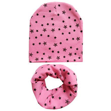 Load image into Gallery viewer, 2Pcs/Set Cotton Baby Hat Scarf Spring Star Print Children Caps Scarves Boys Girls Warm Beanie Collar Set Autumn Children Hat Set