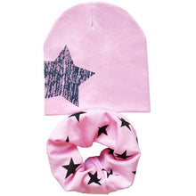Load image into Gallery viewer, Baby Hat Infant Caps Cotton Scarf Baby Beanies Love Heart Print Spring Autumn Children Hat Scarf Set Baby Girls Hats Photo Props