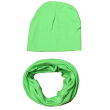 Load image into Gallery viewer, Autumn Winter Baby Hat Set Boys Girls Neck Scarf Spring Warm Neckerchief Kids Beanies Sets Cotton Children Hat Scarf 2pcs Sets