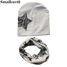 Load image into Gallery viewer, 2Pcs/Set Cotton Baby Hat Scarf Spring Star Print Children Caps Scarves Boys Girls Warm Beanie Collar Set Autumn Children Hat Set