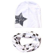 Load image into Gallery viewer, 2Pcs/Set Cotton Baby Hat Scarf Spring Star Print Children Caps Scarves Boys Girls Warm Beanie Collar Set Autumn Children Hat Set