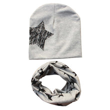 Load image into Gallery viewer, 2Pcs/Set Cotton Baby Hat Scarf Spring Star Print Children Caps Scarves Boys Girls Warm Beanie Collar Set Autumn Children Hat Set