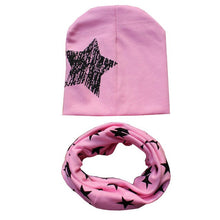 Load image into Gallery viewer, 2Pcs/Set Cotton Baby Hat Scarf Spring Star Print Children Caps Scarves Boys Girls Warm Beanie Collar Set Autumn Children Hat Set
