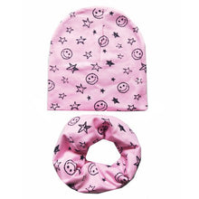 Load image into Gallery viewer, 2Pcs/Set Cotton Baby Hat Scarf Spring Star Print Children Caps Scarves Boys Girls Warm Beanie Collar Set Autumn Children Hat Set