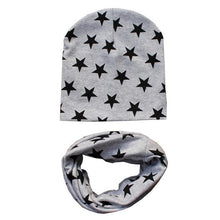 Load image into Gallery viewer, 2Pcs/Set Cotton Baby Hat Scarf Spring Star Print Children Caps Scarves Boys Girls Warm Beanie Collar Set Autumn Children Hat Set