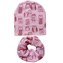 Load image into Gallery viewer, 2Pcs/Set Cotton Baby Hat Scarf Spring Star Print Children Caps Scarves Boys Girls Warm Beanie Collar Set Autumn Children Hat Set