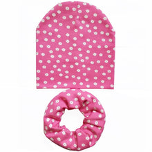 Load image into Gallery viewer, Baby Hat Infant Caps Cotton Scarf Baby Beanies Love Heart Print Spring Autumn Children Hat Scarf Set Baby Girls Hats Photo Props
