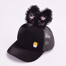 Load image into Gallery viewer, Cute Baby Hat Spring Summer Baby Girl Baseball Cap Glitter Sequin Rabbit Ear Pearl Kids Hat Girls Sun Hats for Children