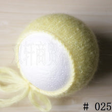 Load image into Gallery viewer, Handcraft Baby hand Knit Mohair Bonnet ,Baby Photography Props. Photography prop.on Baby Shower Gift
