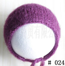 Load image into Gallery viewer, Handcraft Baby hand Knit Mohair Bonnet ,Baby Photography Props. Photography prop.on Baby Shower Gift
