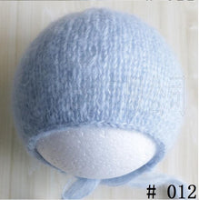 Load image into Gallery viewer, Handcraft Baby hand Knit Mohair Bonnet ,Baby Photography Props. Photography prop.on Baby Shower Gift
