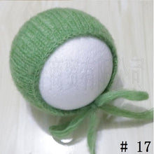 Load image into Gallery viewer, Handcraft Baby hand Knit Mohair Bonnet ,Baby Photography Props. Photography prop.on Baby Shower Gift
