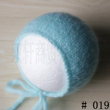 Load image into Gallery viewer, Handcraft Baby hand Knit Mohair Bonnet ,Baby Photography Props. Photography prop.on Baby Shower Gift
