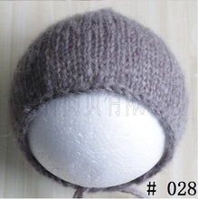 Load image into Gallery viewer, Handcraft Baby hand Knit Mohair Bonnet ,Baby Photography Props. Photography prop.on Baby Shower Gift
