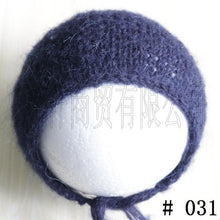 Load image into Gallery viewer, Handcraft Baby hand Knit Mohair Bonnet ,Baby Photography Props. Photography prop.on Baby Shower Gift
