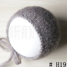 Load image into Gallery viewer, Handcraft Baby hand Knit Mohair Bonnet ,Baby Photography Props. Photography prop.on Baby Shower Gift
