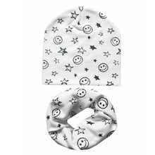 Load image into Gallery viewer, Autumn Winter Baby Hat Set Boys Girls Neck Scarf Spring Warm Neckerchief Kids Beanies Sets Cotton Children Hat Scarf 2pcs Sets
