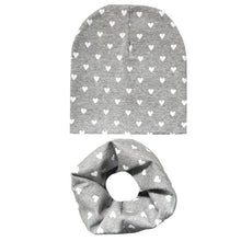 Load image into Gallery viewer, Autumn Winter Baby Hat Set Boys Girls Neck Scarf Spring Warm Neckerchief Kids Beanies Sets Cotton Children Hat Scarf 2pcs Sets
