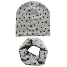 Load image into Gallery viewer, Autumn Winter Baby Hat Set Boys Girls Neck Scarf Spring Warm Neckerchief Kids Beanies Sets Cotton Children Hat Scarf 2pcs Sets
