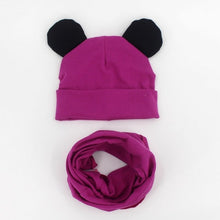 Load image into Gallery viewer, Baby Hat Cotton Ear Cap For Boys And Girls Winter Hat Scarf Set Children Boys Cap Scarf 2PCS
