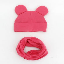 Load image into Gallery viewer, Baby Hat Cotton Ear Cap For Boys And Girls Winter Hat Scarf Set Children Boys Cap Scarf 2PCS
