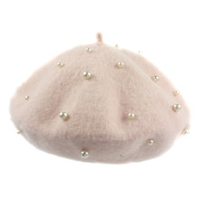 Load image into Gallery viewer, Fashion Wool Baby Hat with Pearls Candy Color Retro Baby Girl Cap Kids Beret Hats for Girls 2-6 Years 1PC
