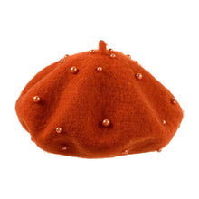Load image into Gallery viewer, Fashion Wool Baby Hat with Pearls Candy Color Retro Baby Girl Cap Kids Beret Hats for Girls 2-6 Years 1PC
