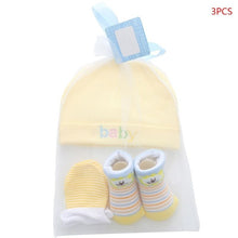 Load image into Gallery viewer, Autumn Winter Baby Hat and Mittens Girl Boy Cap Socks Comfy Infant Hat &amp; Gloves Cotton Toddler Newborn Baby Accessorise For 0-3
