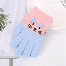 Load image into Gallery viewer, Children Kids Winter Warm Thicken Gloves Girls Boys Toddler Cute Cat Mittens Imitation Cashmere Finger Gloves For 1-7T
