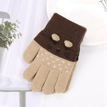 Load image into Gallery viewer, Children Kids Winter Warm Thicken Gloves Girls Boys Toddler Cute Cat Mittens Imitation Cashmere Finger Gloves For 1-7T
