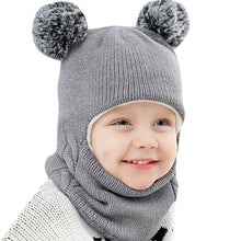 Load image into Gallery viewer, Autumn Winter Children Hats Pom Pom Ball Hat Kids Beanies Cap Girls Boys Warm Wool Hooded Hat Baby Scarves Toddler Caps
