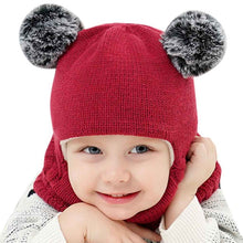 Load image into Gallery viewer, Autumn Winter Children Hats Pom Pom Ball Hat Kids Beanies Cap Girls Boys Warm Wool Hooded Hat Baby Scarves Toddler Caps
