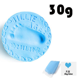 1pc baby footprint Clay Imprint Kit Casting Baby Hand Print Air Drying Soft Parent-child Hand Ink Pad Fingerprint Memory 30g