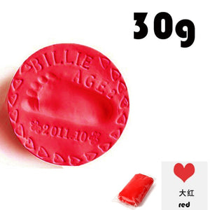 1pc baby footprint Clay Imprint Kit Casting Baby Hand Print Air Drying Soft Parent-child Hand Ink Pad Fingerprint Memory 30g
